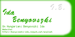 ida benyovszki business card